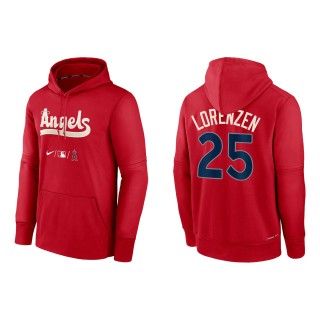 Michael Lorenzen Men's Los Angeles Angels Nike Red 2022 City Connect Authentic Collection Therma Performance Pullover Hoodie