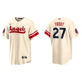 Mike Trout Men's Los Angeles Angels Nike Cream 2022 City Connect Replica Player Jersey