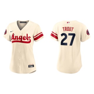Mike Trout Women's Los Angeles Angels Nike Cream 2022 City Connect Replica Team Jersey
