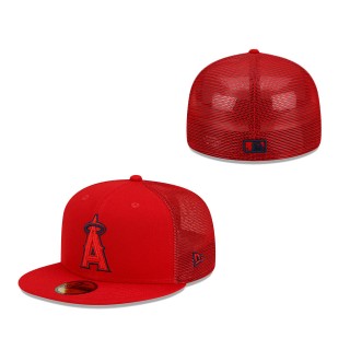 Los Angeles Angels Youth 2022 Batting Practice 59FIFTY Fitted Hat Red