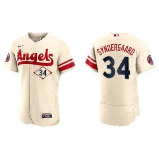 Noah Syndergaard Men's Los Angeles Angels Nike Cream 2022 City Connect Authentic Team Jersey