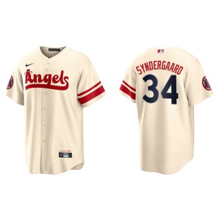 Noah Syndergaard Men's Los Angeles Angels Nike Cream 2022 City Connect Replica Player Jersey