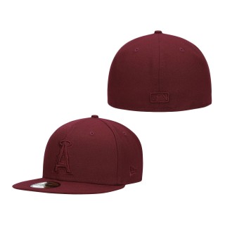 Los Angeles Angels Oxblood Tonal 59FIFTY Fitted Hat Maroon