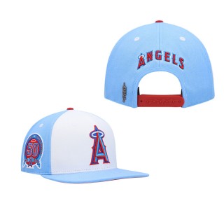Los Angeles Angels Pro Standard White Light Blue Blue Raspberry Ice Cream Drip Snapback Hat
