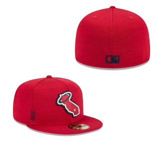 Los Angeles Angels Red 2024 Clubhouse 59FIFTY Fitted Hat
