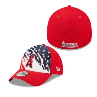 Men's Los Angeles Angels Red 2022 4th of July Independence Day 39THIRTY Flex Hat