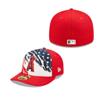 Men's Los Angeles Angels Red 2022 4th of July Independence Day Low Profile 59FIFTY Fitted Hat