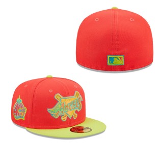 Men's Los Angeles Angels Red Neon Green Lava Highlighter Combo 59FIFTY Fitted Hat