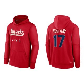 Shohei Ohtani Men's Los Angeles Angels Nike Red 2022 City Connect Authentic Collection Therma Performance Pullover Hoodie