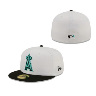 Men's Los Angeles Angels White Black Spring Color Pack Two-Tone 59FIFTY Fitted Hat