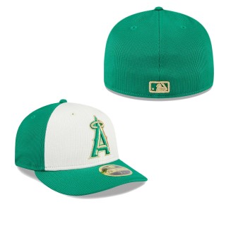 Los Angeles Angels White Green 2024 St. Patrick's Day Low Profile 59FIFTY Fitted Hat