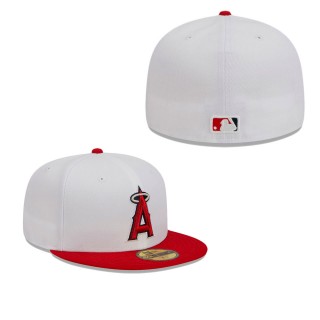 Los Angeles Angels White Optic 59FIFTY Fitted Hat