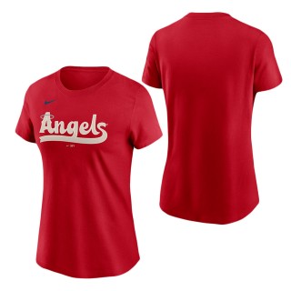 Women's Los Angeles Angels Nike Red 2022 City Connect Wordmark T-Shirt