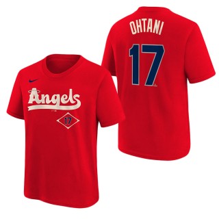 Youth Los Angeles Angels Shohei Ohtani Nike Red 2022 City Connect Name & Number T-Shirt