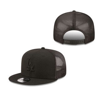 Men's Los Angeles Dodgers Blackout Trucker 9FIFTY Snapback Hat