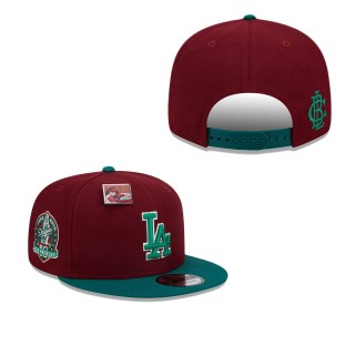 Los Angeles Dodgers Cardinal Green Strawberry Big League Chew Flavor Pack 9FIFTY Snapback Hat