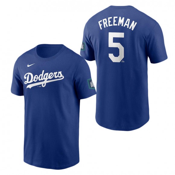 Los Angeles Dodgers Freddie Freeman Royal 2024 MLB World Tour Seoul Series Name & Number T-Shirt
