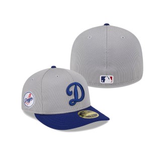 Los Angeles Dodgers Gray 2024 Batting Practice Low Profile 59FIFTY Fitted Hat