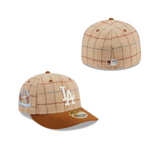 Los Angeles Dodgers Herringbone Check Low Profile Fitted Hat
