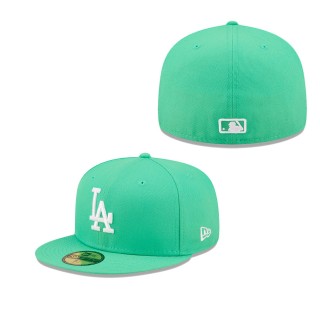 Men's Los Angeles Dodgers Island Green Logo White 59FIFTY Fitted Hat