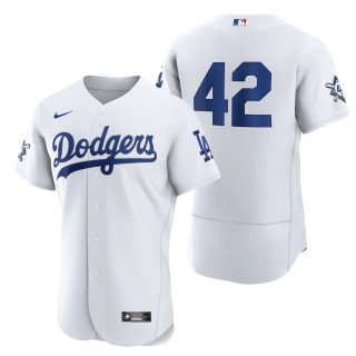 Men's Los Angeles Dodgers Jackie Robinson White Authentic Player Jersey