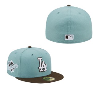 Los Angeles Dodgers Light Blue Brown 1988 World Series Beach Kiss 59FIFTY Fitted Hat