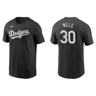 Men's Los Angeles Dodgers Maury Wills Black Name & Number T-Shirt