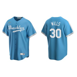 Men's Los Angeles Dodgers Maury Wills Light Blue Cooperstown Collection Alternate Jersey