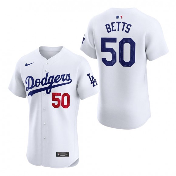 Los Angeles Dodgers Mookie Betts White Home Elite Jersey