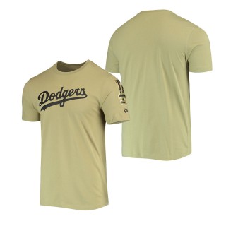 Los Angeles Dodgers Olive Brushed Armed Forces T-Shirt