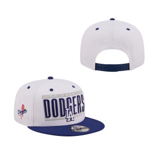 Los Angeles Dodgers Retro Title 9FIFTY Snapback Hat White Royal