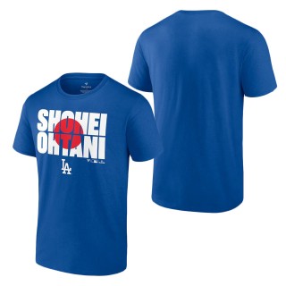 Los Angeles Dodgers Shohei Ohtani Royal Flag T-Shirt