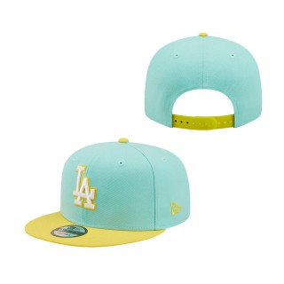 Los Angeles Dodgers Spring Two-Tone 9FIFTY Snapback Hat Turquoise Yellow