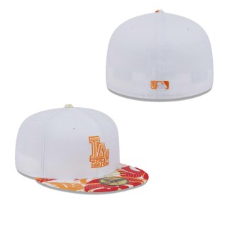 Los Angeles Dodgers White Orange Flamingo 59FIFTY Fitted Hat