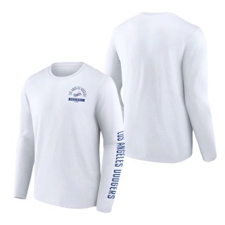 Men's Los Angeles Dodgers Fanatics Branded White Pressbox Long Sleeve T-Shirt