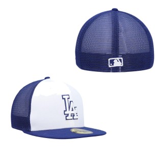 Los Angeles Dodgers White Royal 2023 On-Field Batting Practice 59FIFTY Fitted Hat