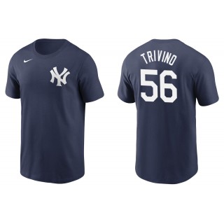 Men's New York Yankees Lou Trivino Navy Name & Number T-Shirt