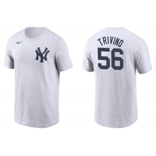 Men's New York Yankees Lou Trivino White Name & Number T-Shirt