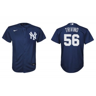 Youth New York Yankees Lou Trivino Navy Replica Alternate Jersey