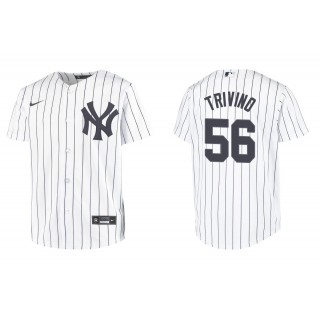 Youth New York Yankees Lou Trivino White Replica Home Jersey