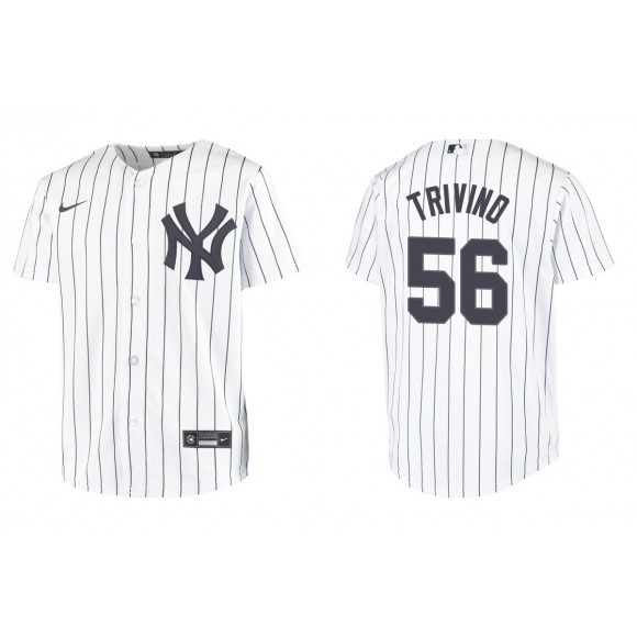 Youth New York Yankees Lou Trivino White Replica Home Jersey