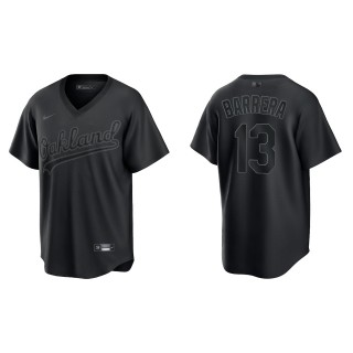 Luis Barrera Men's Oakland Athletics Black Pitch Black Fashion Replica Jersey