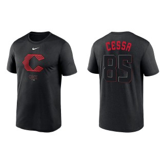 Luis Cessa Cincinnati Reds Black 2023 City Connect Tri-Blend T-Shirt