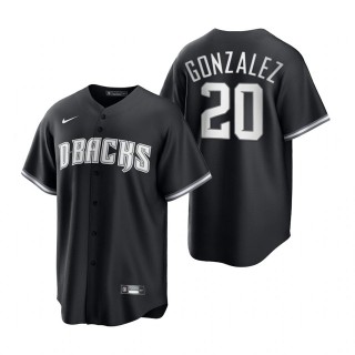 Luis Gonzalez Diamondbacks Nike Black White Replica Jersey