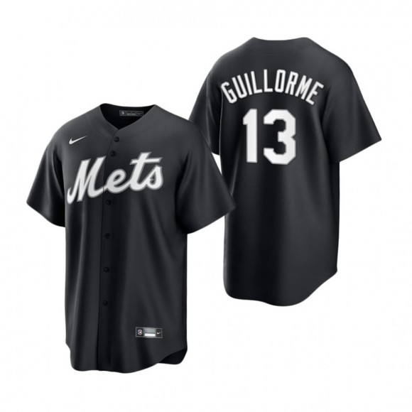 Luis Guillorme Mets Nike Black White Replica Jersey