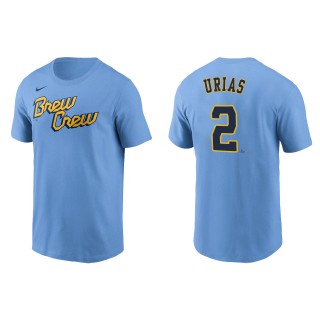 Luis Urias Brewers Powder Blue 2022 City Connect Name & Number T-Shirt