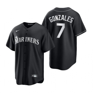 Marco Gonzales Mariners Nike Black White Replica Jersey