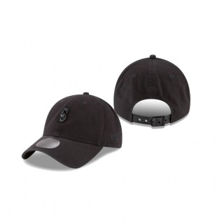 Seattle Mariners Black Blackout Collection Micro Matte 9TWENTY Adjustable Hat