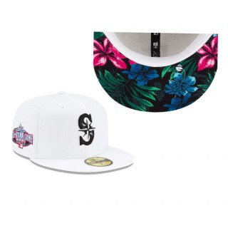 Mariners White Floral Under Visor 59FIFTY Hat