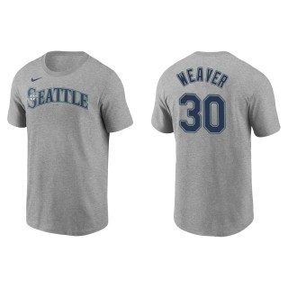 Luke Weaver Mariners Gray Name & Number T-Shirt